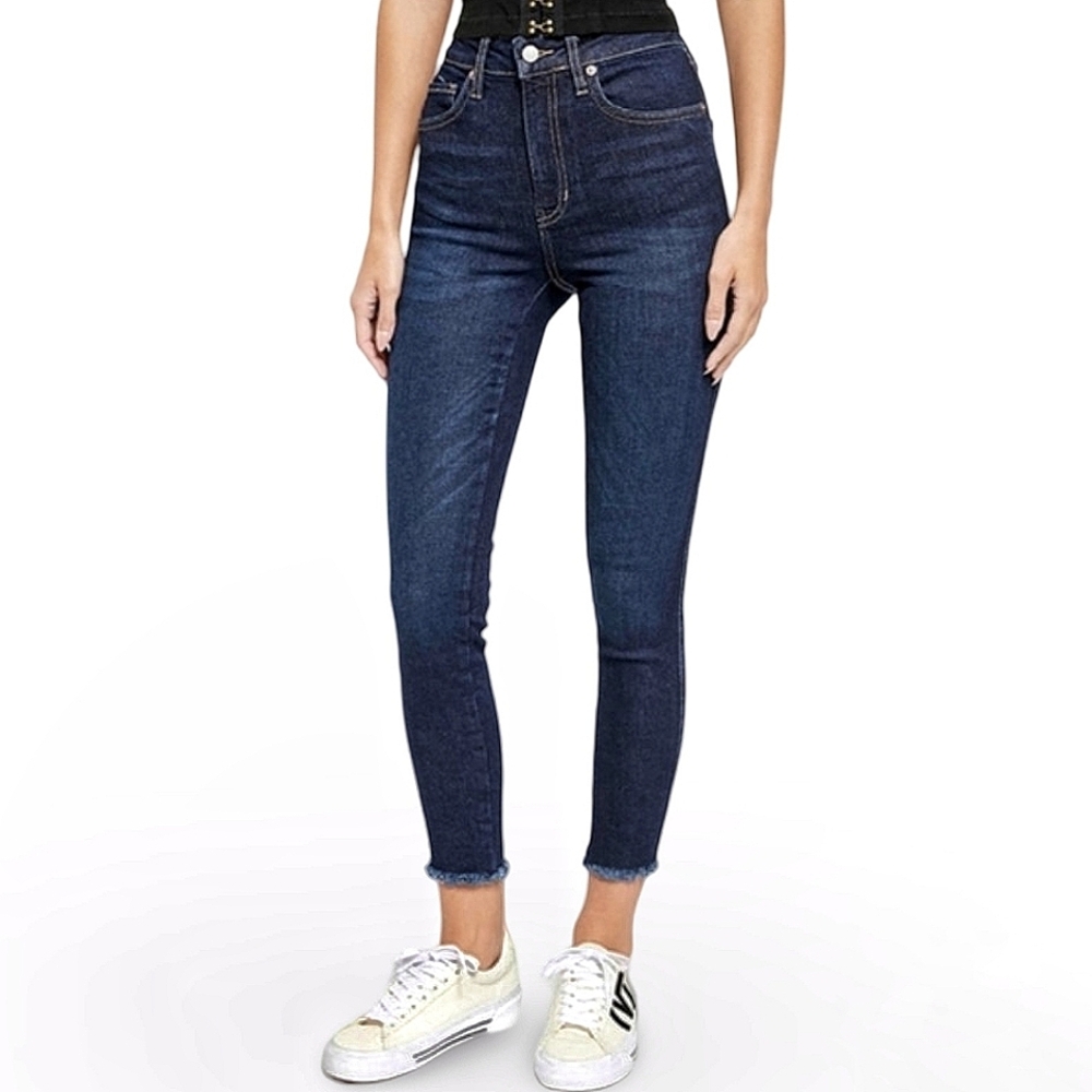 NWT Free People Penny Pull On High Rise Dark Wash Skinny Ankle Jeans Size 28 New